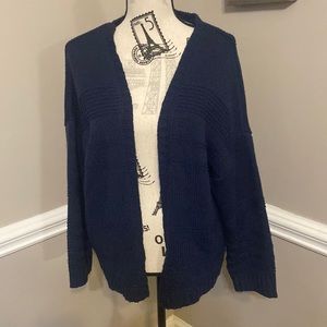 Harper Heritage Open Front Knitted Cardigan Sweater Navy Blue Size medium